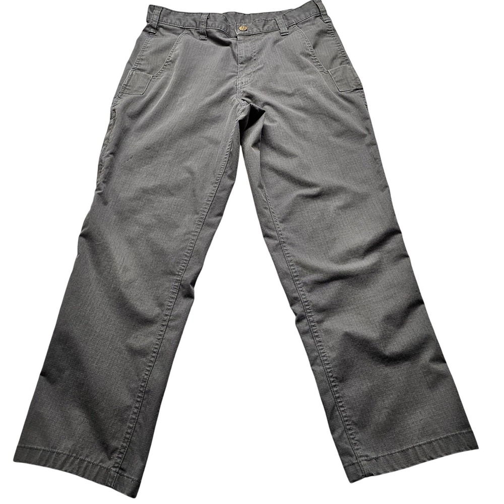 Carhartt Ripstop Cargo Work Pants Mens 34x26 Charcoal Gray Straight Leg Utility